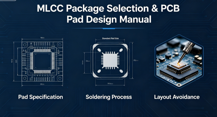 MLCC package selection and PCB pad design are critical to soldering reliability, electrical performance, and heat dissipation. Many failures such as solder detachment, ceramic cracking, poor contact, and high-frequency attenuation are caused by wrong pack